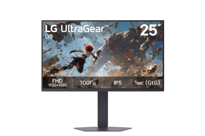 Монітор LG 24.5" 25G550B-B HDMI, DP, Audio, IPS, 300Hz, 1ms, sRGB 99%, G-SYNC, FreeSync, Pivot, HDR10