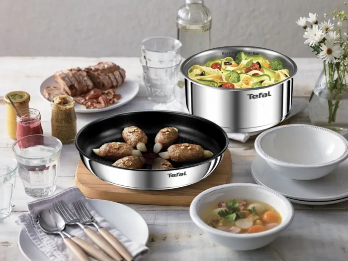 Набір посуду Tefal Ingenio Emotion, 22пр., нержавіюча сталь, скло, пластик, бакеліт, сріблястий