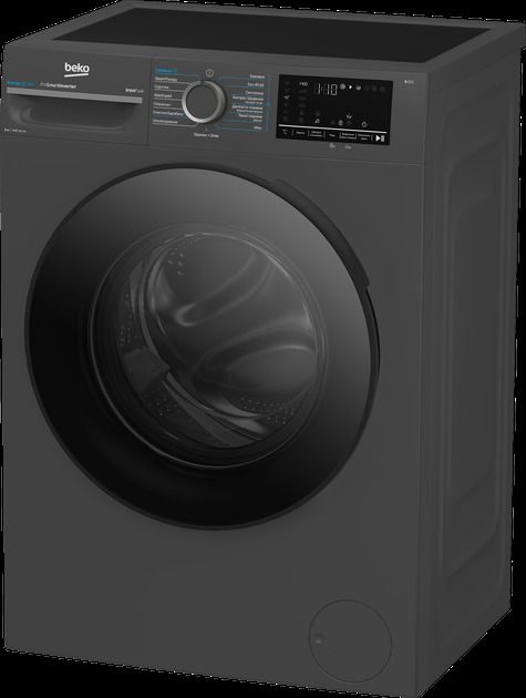 Пральна машина Beko фронтальна, 8кг, 1400, A, 50см, дисплей, пар, інвертор, темно-сірий