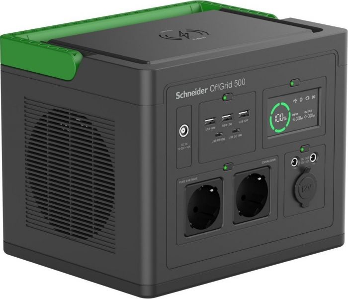 Портативна електростанція Schneider Electric OffGrid Portable Power Station 500, 500 Вт, 517 Вт/год, Wireless Charge