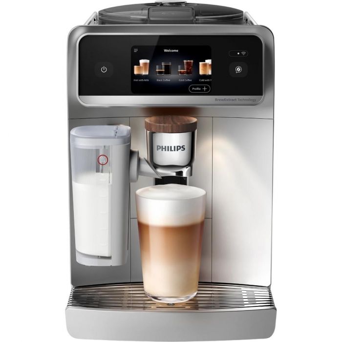 Кавомашина Philips Series 8000 Cafe Aromis, 1.9л, зерно+мелена, автомат.капуч, дисплей, авторецептів -54, срібний