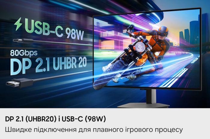 Монітор Samsung 27" Odyssey Gaming G80SH 2xHDMI, DP, USB, USB-C, MM, OLED, 3840x2160, 240Hz, 1ms