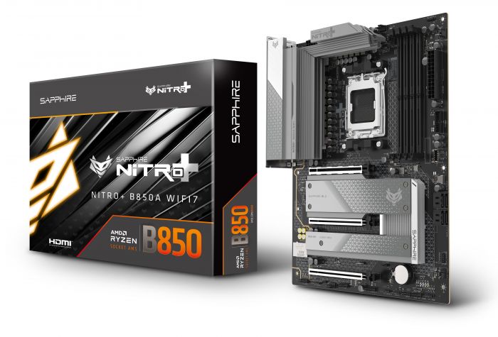 Материнcька плата SAPPHIRE NITRO+ B850A WIFI7 sAM5 B850 4xDDR5 M.2 HDMI DP WiFi BT ATX