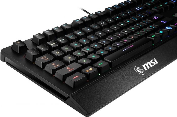 Клавіатура мембранна MSI Vigor GK20 UA 104key, USB-A, EN/UKR/RU, ColorLED, чорний