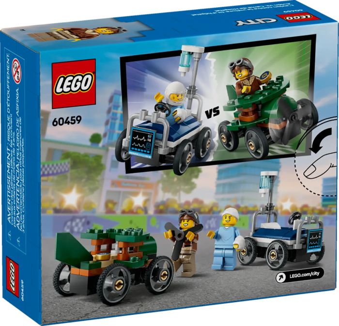 Конструктор LEGO City «Літак проти лікарняного ліжка» Набір для перегонів
