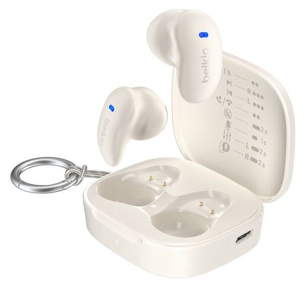 Навушники TWS Belkin Soundform Anywhere True Wireless, кремовий