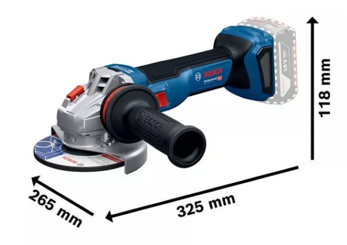 Шліфмашина кутова акумуляторна Bosch GWS 18V-11 125мм 18В 2x5А·год 0-9000об·хв 1.7кг кейс ЗП  GAL1880CV