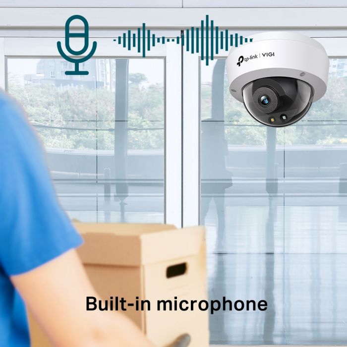 IP-Камера TP-LINK VIGI C240-4, PoE, 4Мп, 4  мм, H265+, IP66, Turret, кольорове нічне бачення, внутрішня