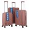 Набір валіз 2E, M7979, поліпропілен, (L+M+S), блискавка anti theft, 4 колеса, кодовий замок, рожево-золотий