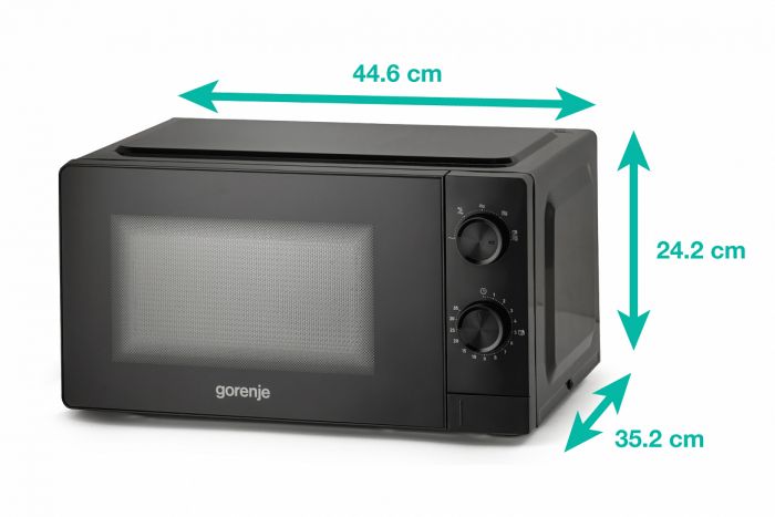 Мікрохвильова піч Gorenje, 20л, мех. керув., 700Вт, чорний