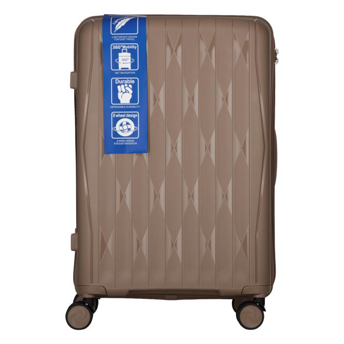 Набір валіз 2E, M7979, поліпропілен, (L+M+S), блискавка anti theft, 4 колеса, кодовий замок, хакі