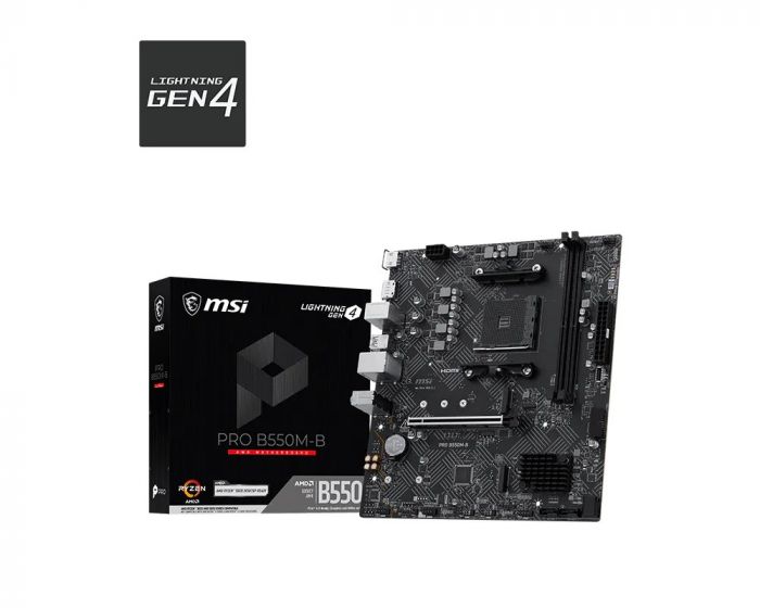 Материнcька плата MSI PRO B550M-B sAM4 B550 2xDDR4 HDMI DP mATX