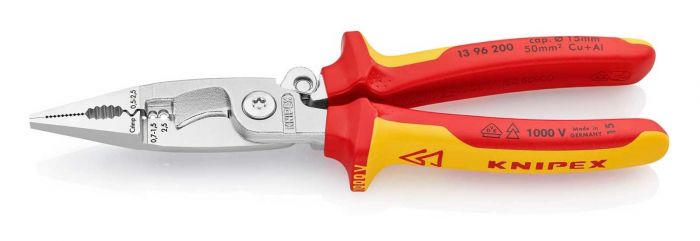 Кліщі багатофункціональні KNIPEX, діелектричні, для робіт під напругою 10000В, 200мм