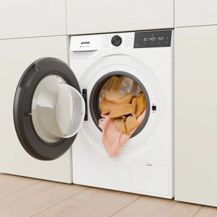 Пральна машина Gorenje фронтальна, 8кг, 1400, A++, 46см, дисплей, пара, Wi-Fi, білий