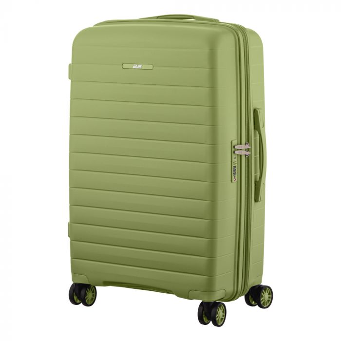 Валіза 2E, Aero, поліпропілен, середня, 63/78 л, TSA, 4 колеса, EXP, оливково-зелений