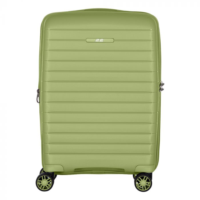 Валіза 2E, Aero, поліпропілен, мала, 35/44 л, TSA, 4 колеса, EXP, оливково-зелений