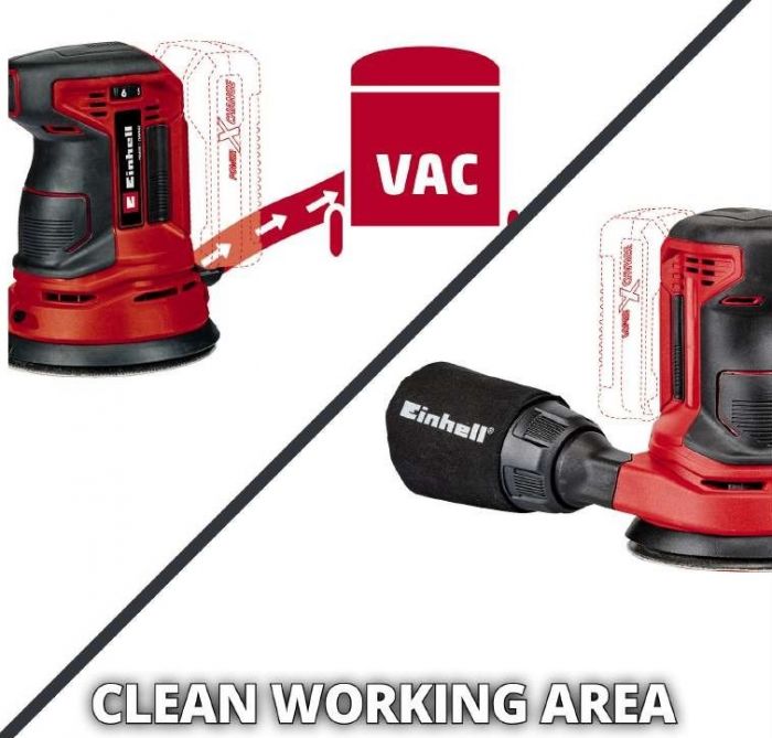 Шліфмашина ексцентрикова акумуляторна Einhell TE-RS 18 Li Kit 18В акб 1х2.5А·год 125мм 14000-22000об/хв 1.2кг