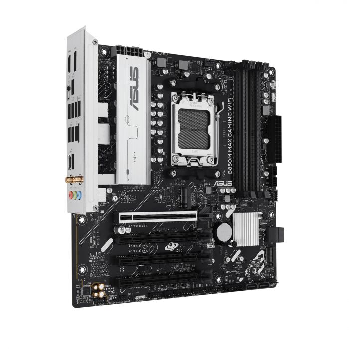 Материнcька плата ASUS B850M MAX GAMING WIFI sAM5 B850 4xDDR5 M.2 HDMI DP WiFi BT mATX