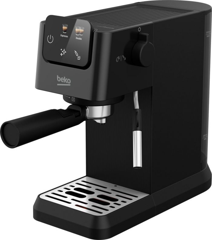 Кавоварка Beko ріжкова 1.1л, мелена, ручний капучинатор, підігрів чашок, авторецептів - 2, дисплей, чорний