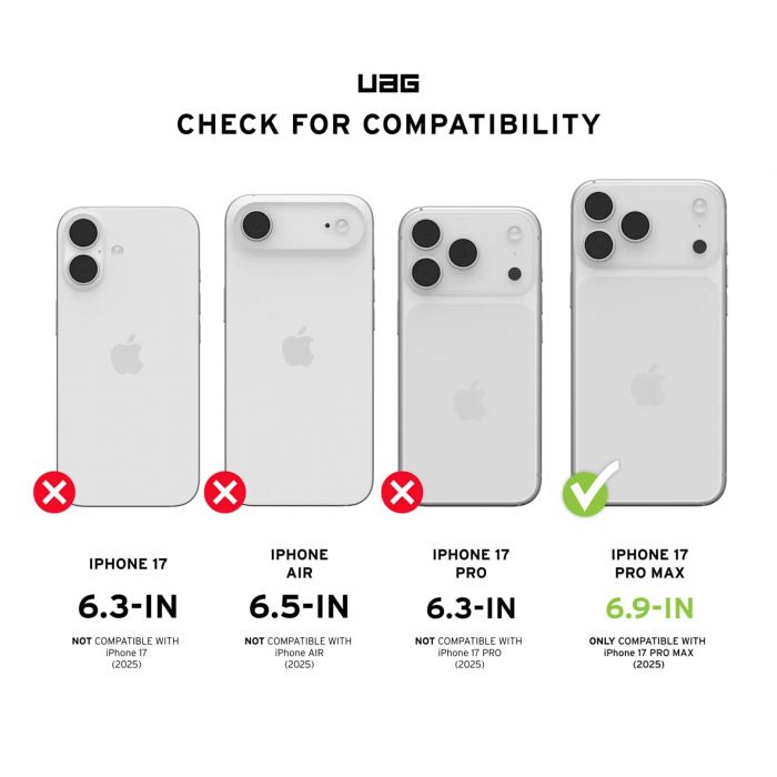 Чохол UAG для iPhone 17 Pro Max, Essential Armor MagSafe, Ash