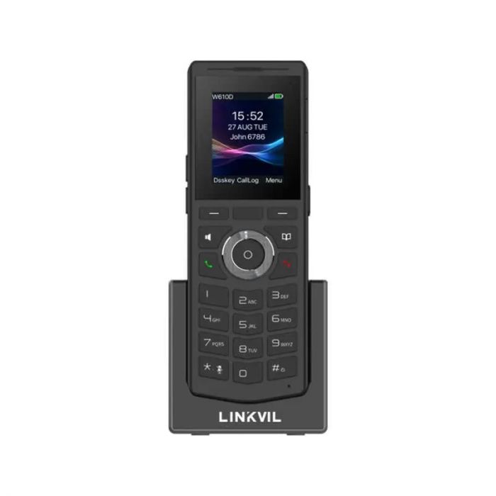 Трубка IP-DECT Fanvil W610D, кольоровий дисплей 2.0” 240x320 LCD, 4 SIP лінії, робота з DECT-базою W710D, підключення гарнітури через BT5.0 або роз’єм 3,5 мм