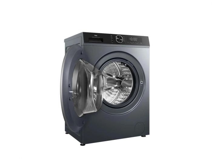 Пральна машина TCL фронтальна, 9кг, 1400, A, 57см, дисплей, пара, інвертор, сірий