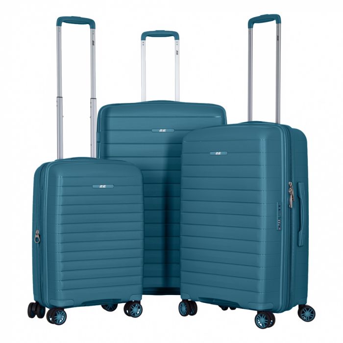 Валіза 2E, Aero, поліпропілен, мала, 35/44 л, TSA, 4 колеса, EXP, синій