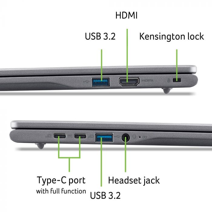 Ноутбук Acer Chromebook Plus CB516-1H 16" WUXGA IPS, Intel i5-1334U, 16GB, F512GB, UMA, ChromeOS, сірий