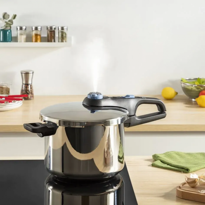 Скороварка Tefal Secure Trendy, 8л, з паровим кошиком, нержавіюча сталь, пластик