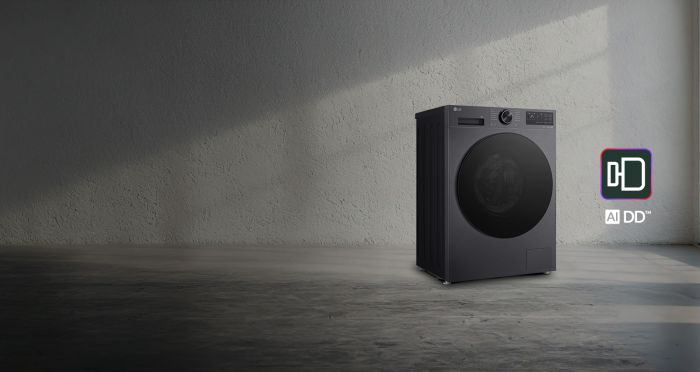 Стиральная машина LG фронтальная, 8кг, 1200, A, 48см, дисплей, пар, инвертор, чорний матовий