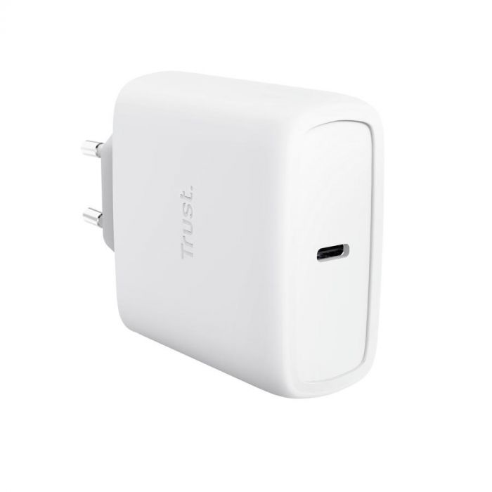Зарядний пристрій мережевий Trust Maxo 65Вт, GaN, USB-C PD/PPS, білий