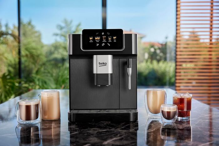 Кавомашина Beko 2.0л, зерно, ручний капучинатор, авторецептів - 5, чорний