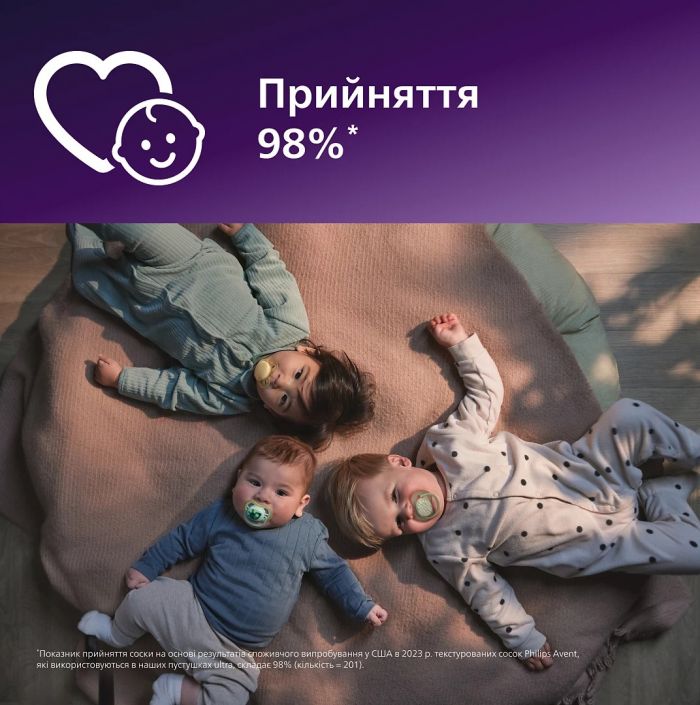 Пустушка  Avent  Ultra Air Нічна, 6-18 міс., 2шт, нейтральний дизайн.