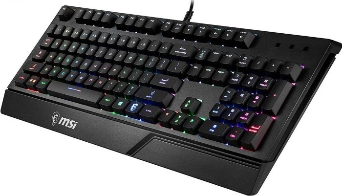 Клавіатура мембранна MSI Vigor GK20 UA 104key, USB-A, EN/UKR/RU, ColorLED, чорний