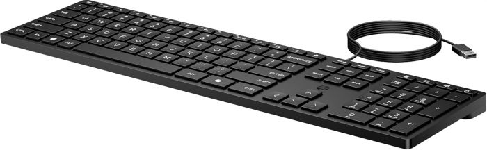 Клавіатура мембранна НР 320K, 109key, USB-A, EN/UK, чорний