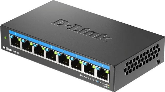 Комутатор D-Link DMS-108 8x2.5GE, Некерований