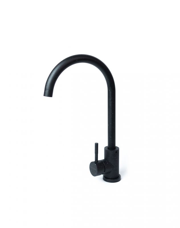 Набір кухонна Adamant Brick, штучний камінь, квадрат, без крила, 460x515x200мм, чаша - 1, врізна, чорний + змішувач