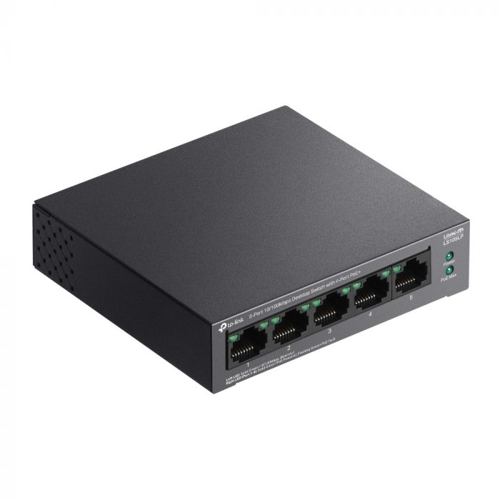 Комутатор TP-LINK LS105LP  5xFE (4xPoE), 41 Вт