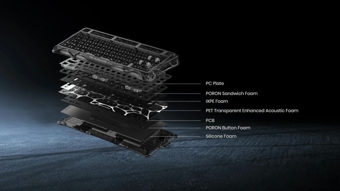 Клавіатура механічна GravaStar Mercury K1 Lite 80keys, GravaStar x BSUN Grey, EN/UKR, BT/WL/USB, чорний