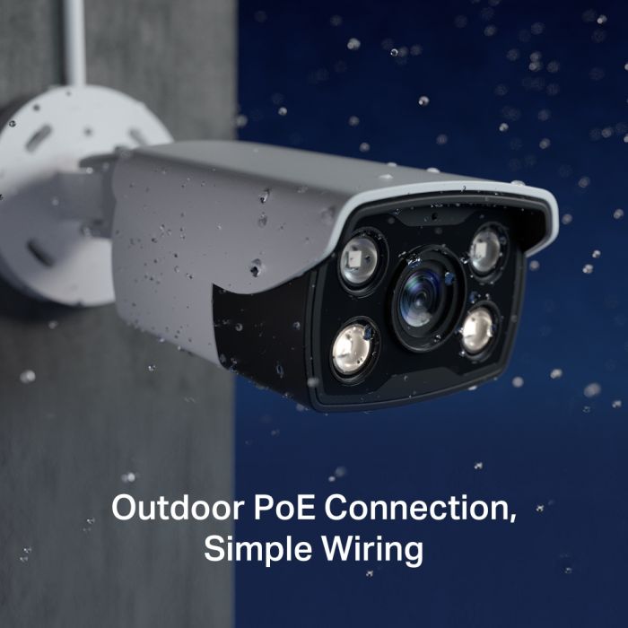 IP-Камера TP-LINK VIGI C340-2,8, PoE, 4Мп, 2,8 мм, H265+, IP66, Bullet, кольорове нічне бачення, зовнішня