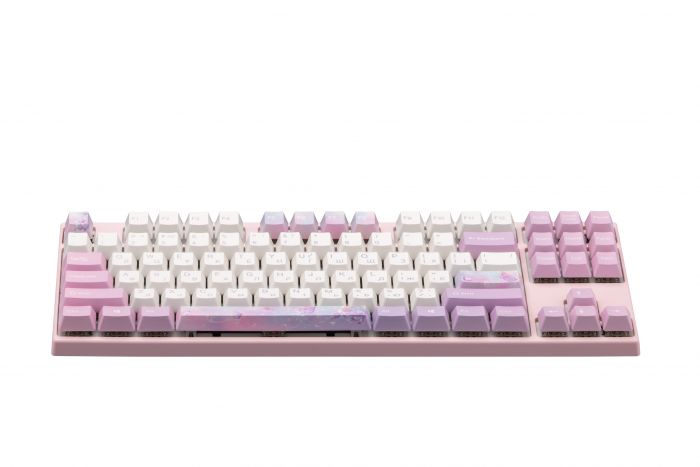Клавіатура механічна Varmilo VEM87 Dreams On Board 87Key, EC V2 Jasmine, USB-A, EN/UKR, White Led, рожевий