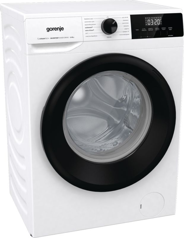 Прально-сушильна машина Gorenje фронтальна, 8(5)кг, 1400, A+, 55см, дисплей, пара, інвертор, білий