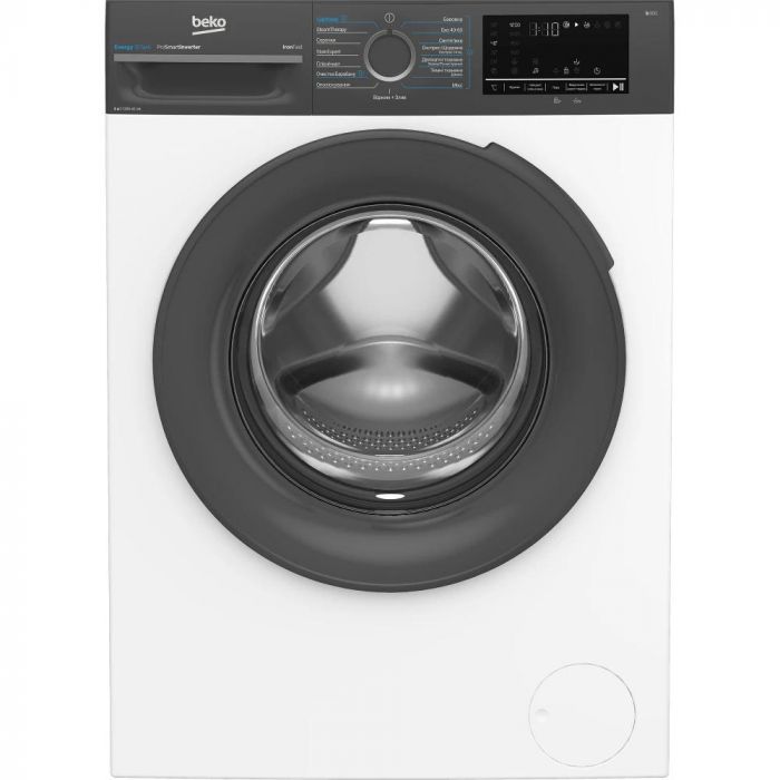 Пральна машина Beko фронтальна, 8кг, 1200, A, 50см, дисплей, пар, інвертор, білий