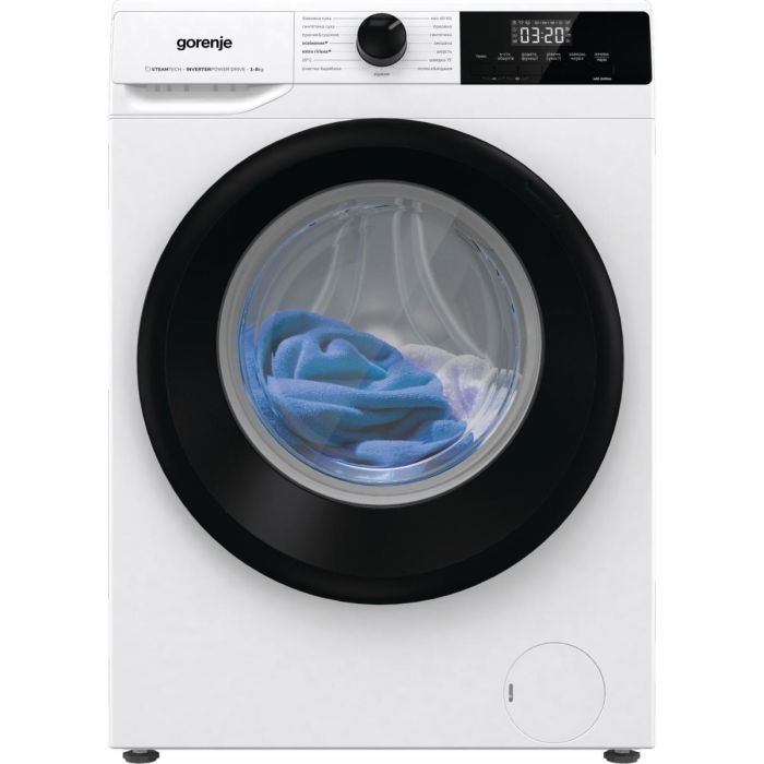 Прально-сушильна машина Gorenje фронтальна, 8(5)кг, 1400, A+, 55см, дисплей, пара, інвертор, білий