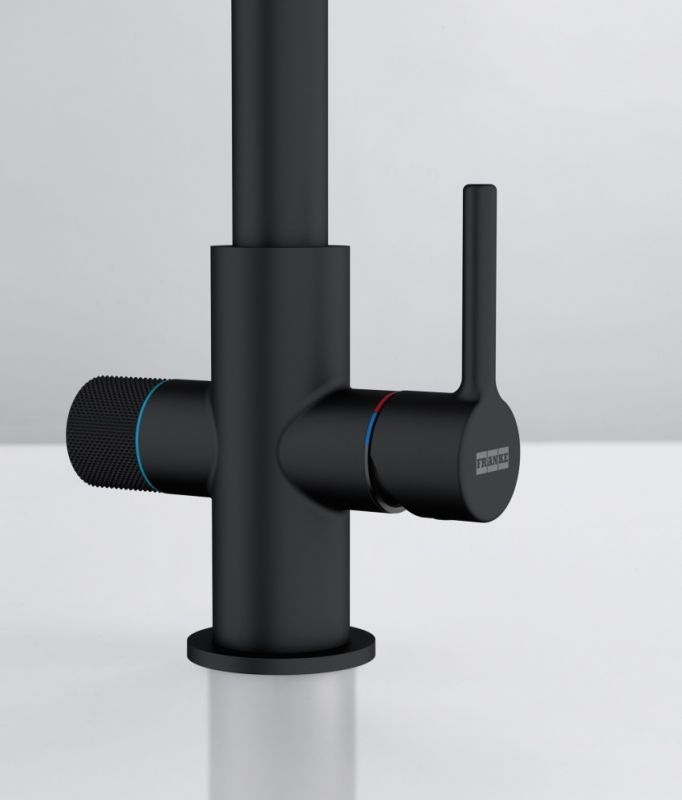 Змішувач для кухні Franke Lina J Clear Water 2.0, довж.виливу - 212 мм, поворотний, 1+1 фільтр, чорний матовий