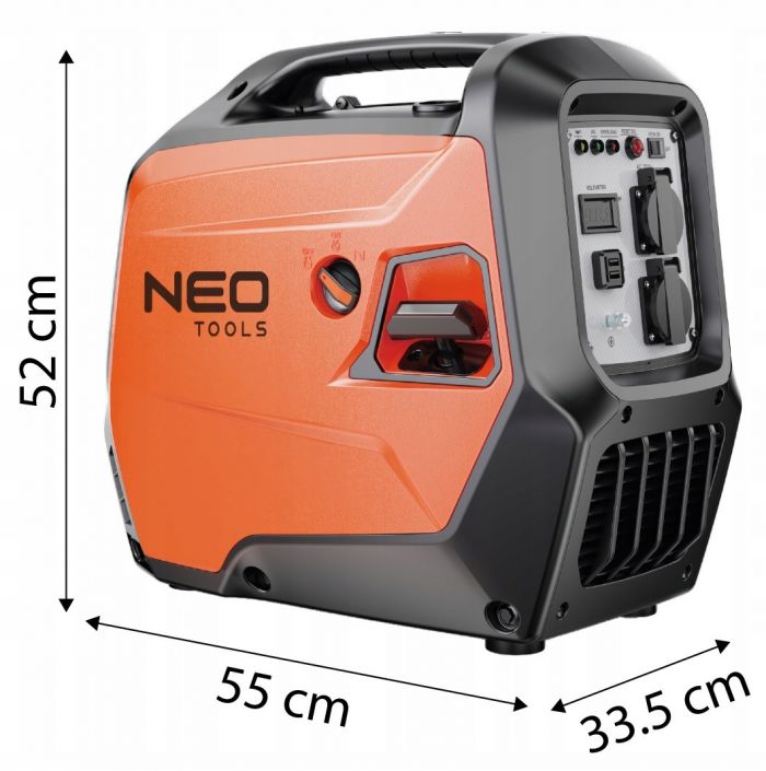 Генератор бензиновий інверторний Neo Tools 230В, 3/3.2кВт, ручний стартер, USB Type C 5, 22кг