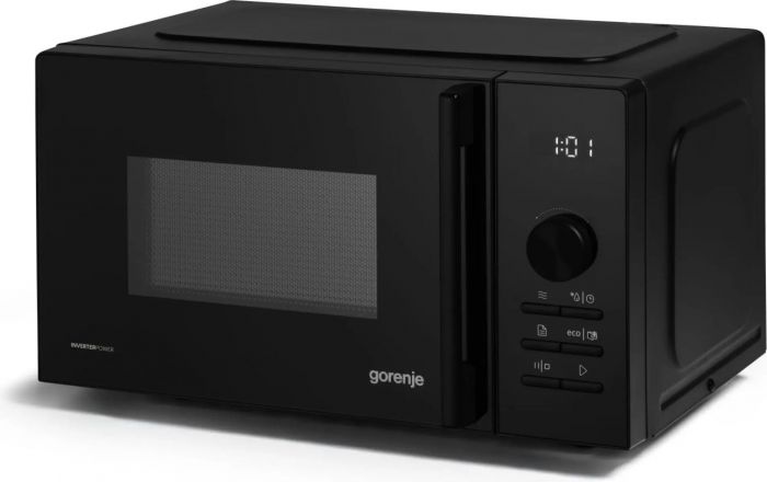 Мікрохвильова піч Gorenje, 20л, електр. керув., 800Вт, гриль, дисплей, 20 програм, інвертор, чорний