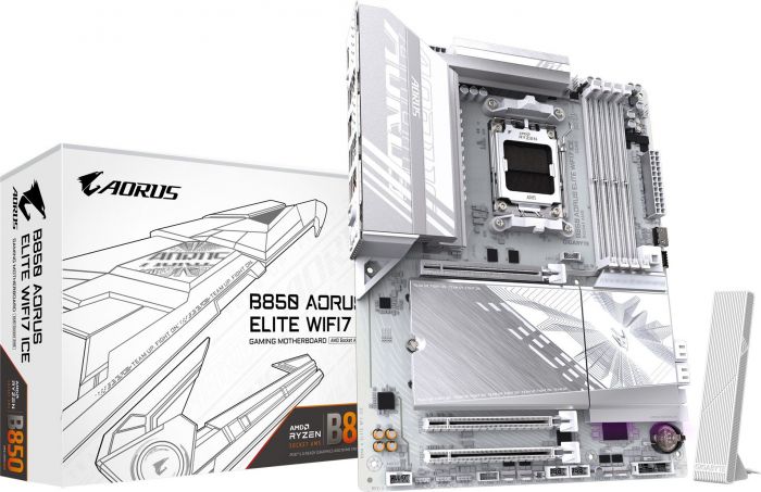 Материнська плата GIGABYTE B850 A ELITE WF7 ICE sAM5 B850 4xDDR5 M.2 Wi-Fi BT DP Type-C ATX