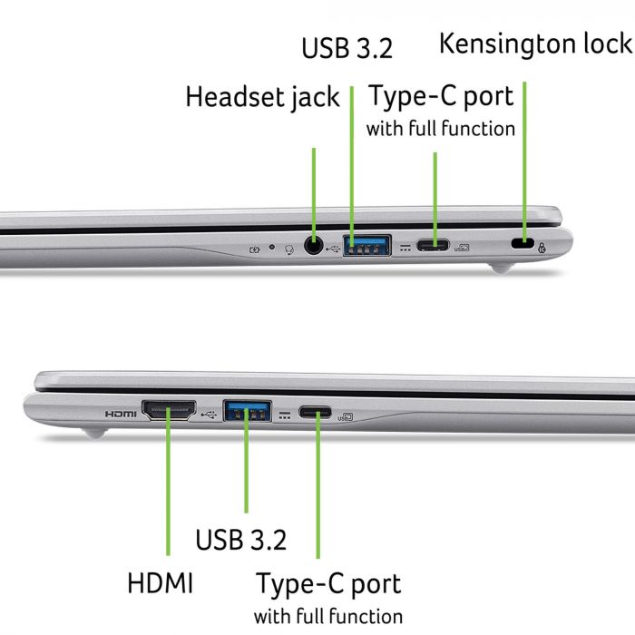 Ноутбук Acer Chromebook CB315-6H 15" FHD IPS, Intel C N150, 8GB, F128GB, UMA, ChromeOS, сріблястий