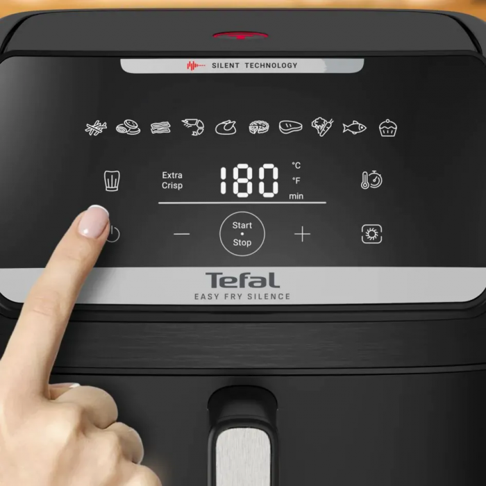 Мультипіч Tefal Easy Fry Silence XXL, 1800Вт, чаша-7л, сенсорне керув., 10 програм, пластик, чорний